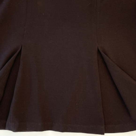 Brown Wool Crepe Pencil Skirt by Sunhee Moon with 2 Back Kick Pleats - Picture 11 of 12